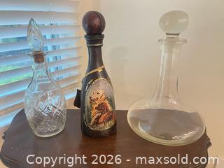 MaxSold Auction: Leather-Wrapped Bottle (Eaton) & Clear Glass Decanters - Surrey (British Columbia, Canada) SELLER MANAGED Estate Sale Online Auction - 72 Avenue