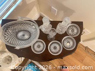 MaxSold Auction: Pressed Clear Glass Diamond Cut & Starburst Serving Set - Surrey (British Columbia, Canada) SELLER MANAGED Estate Sale Online Auction - 72 Avenue