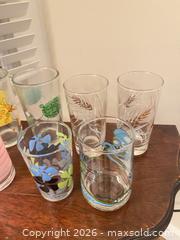 MaxSold Auction: Set of 10 Tall Glass Tumblers – Striped Floral Novelty Printed - Surrey (British Columbia, Canada) SELLER MANAGED Estate Sale Online Auction - 72 Avenue