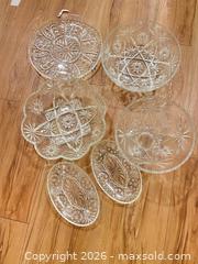 MaxSold Auction: Set of 6 Clear Pressed Glass Compote / Serving Bowls - Surrey (British Columbia, Canada) SELLER MANAGED Estate Sale Online Auction - 72 Avenue