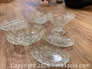 MaxSold Auction: Set of 6 Clear Pressed Glass Compote / Serving Bowls - Surrey (British Columbia, Canada) SELLER MANAGED Estate Sale Online Auction - 72 Avenue