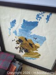 MaxSold Auction: Assorted Fabric, Crochet & Needlework Lot with Framed Piece - Saanich (British Columbia, Canada) PARTNER MANAGED Moving Online Auction - Marsett Place (CONDO)