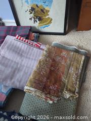 MaxSold Auction: Assorted Fabric, Crochet & Needlework Lot with Framed Piece - Saanich (British Columbia, Canada) PARTNER MANAGED Moving Online Auction - Marsett Place (CONDO)