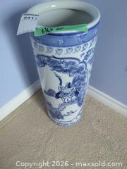 MaxSold Auction: Blue and White Porcelain Umbrella Stand, Asian/Chinese Style - Saanich (British Columbia, Canada) PARTNER MANAGED Moving Online Auction - Marsett Place (CONDO)