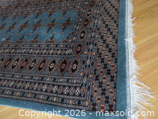 MaxSold Auction: Blue/Teal Oriental/Persian-Inspired Area Rug with Fringe - Saanich (British Columbia, Canada) PARTNER MANAGED Moving Online Auction - Marsett Place (CONDO)