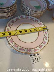 MaxSold Auction: Clare Bone China Tea and Dinner Set, Pink Floral Band & Gold Trim - Saanich (British Columbia, Canada) PARTNER MANAGED Moving Online Auction - Marsett Place (CONDO)