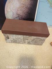 MaxSold Auction: Nautical Map & World Atlas Lot with Wooden Ship Wheel - Saanich (British Columbia, Canada) PARTNER MANAGED Moving Online Auction - Marsett Place (CONDO)