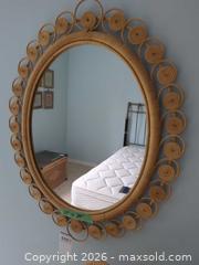 MaxSold Auction: Rattan Peacock Fan-Back Chair with Round Mirror and Cushion - Saanich (British Columbia, Canada) PARTNER MANAGED Moving Online Auction - Marsett Place (CONDO)