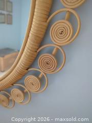 MaxSold Auction: Rattan Peacock Fan-Back Chair with Round Mirror and Cushion - Saanich (British Columbia, Canada) PARTNER MANAGED Moving Online Auction - Marsett Place (CONDO)