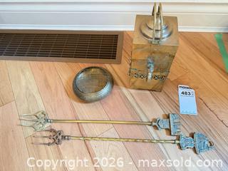 MaxSold Auction: Vintage Brass Lot: Toasting Forks, Lantern & Flower Frog - Saanich (British Columbia, Canada) PARTNER MANAGED Moving Online Auction - Marsett Place (CONDO)
