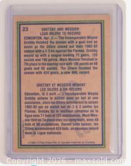 MaxSold Auction: 1983 O-Pee-Chee Wayne Gretzky/Mark Messier "Oilers Highlights" Hockey Collectible Trading  - Newmarket (Ontario, Canada) SELLER MANAGED Reseller Online Auction - Lundys Lane
