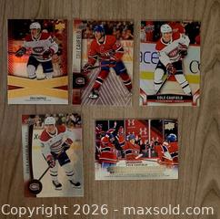 MaxSold Auction: Cole Caulfield - Montreal Canadiens - 5 CARD LOT - Newmarket (Ontario, Canada) SELLER MANAGED Reseller Online Auction - Lundys Lane