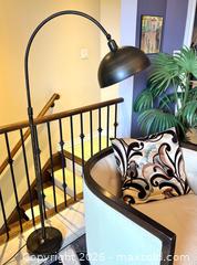 MaxSold Auction: Mid Century Modern Industrial Brushed Bronze Arc Floor Lamp W/ Adjustable Dome Shade - Newmarket (Ontario, Canada) SELLER MANAGED Reseller Online Auction - Lundys Lane