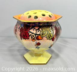 MaxSold Auction: Rare Vintage 1930s Art Deco Crown Ducal Peach Lustre Flower Frog Vase - Newmarket (Ontario, Canada) SELLER MANAGED Reseller Online Auction - Lundys Lane