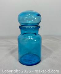MaxSold Auction: Vintage 1970s Blue Glass Apothecary Jar with Bubble Lid Belgium - Newmarket (Ontario, Canada) SELLER MANAGED Reseller Online Auction - Lundys Lane