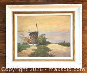 MaxSold Auction: Vintage Dutch Windmill Scene Signed Oil Painting - Newmarket (Ontario, Canada) SELLER MANAGED Reseller Online Auction - Lundys Lane