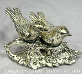 MaxSold Auction: Vintage Silver Plated Perched Lovebirds Salt & Pepper Shakers - Newmarket (Ontario, Canada) SELLER MANAGED Reseller Online Auction - Lundys Lane