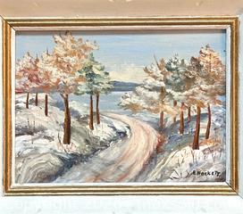 MaxSold Auction: Vintage Winter Scene Oil Painting Signed E. Hackett - Newmarket (Ontario, Canada) SELLER MANAGED Reseller Online Auction - Lundys Lane