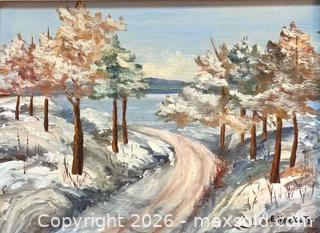 MaxSold Auction: Vintage Winter Scene Oil Painting Signed E. Hackett - Newmarket (Ontario, Canada) SELLER MANAGED Reseller Online Auction - Lundys Lane