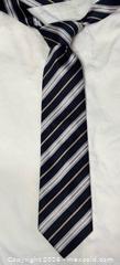 MaxSold Auction: Burberry London Men’s 100% Silk Tie Stripes Black & Grey - Newmarket (Ontario, Canada) SELLER MANAGED Reseller Online Auction - Silken Laumann Drive