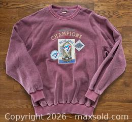 MaxSold Auction: Vintage 1993 Waves Brand Toronto Blue Jays World Champions Men’s Sweatershit Sz XL - Newmarket (Ontario, Canada) SELLER MANAGED Reseller Online Auction - Silken Laumann Drive