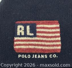 MaxSold Auction: Vintage 90’s Ralph Lauren Polo Jeans Knit Beanie Cap USA Flag Wool Blend - Newmarket (Ontario, Canada) SELLER MANAGED Reseller Online Auction - Silken Laumann Drive