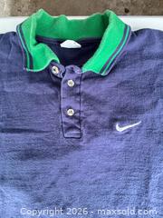 MaxSold Auction: Vintage Nike Men’s Short Sleeve Polo Shirt Sz L Blue - Newmarket (Ontario, Canada) SELLER MANAGED Reseller Online Auction - Silken Laumann Drive