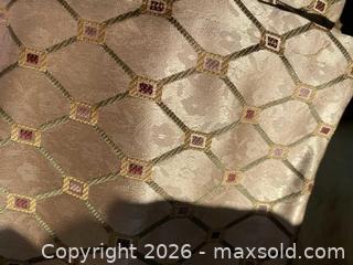 MaxSold Auction: 2 Custom Satin Jacquard Curtain Panels with Blackout Lining - Oshawa (Ontario, Canada) SELLER MANAGED Downsizing Online Auction - Arthur Street Arthur