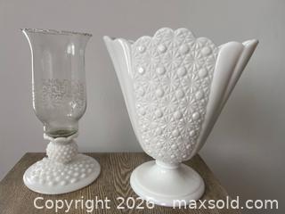 MaxSold Auction: 3-Piece Milk Glass Lot (Hobnail + Diamond Point) - Oshawa (Ontario, Canada) SELLER MANAGED Downsizing Online Auction - Arthur Street Arthur
