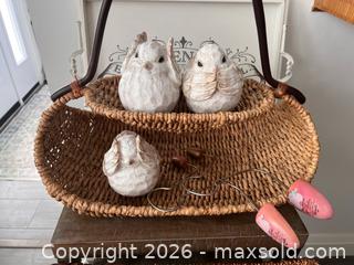 MaxSold Auction: Classic French Country Decor Lot – Baskets, Birds, Trays & Vintage Shoe Stretchers - Oshawa (Ontario, Canada) SELLER MANAGED Downsizing Online Auction - Arthur Street Arthur