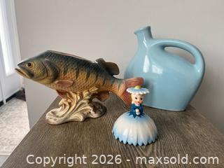 MaxSold Auction: Eclectic MCM Decor Lot – Napco, Fitz & Floyd, Mohawk, Brody + Fish Figurine - Oshawa (Ontario, Canada) SELLER MANAGED Downsizing Online Auction - Arthur Street Arthur