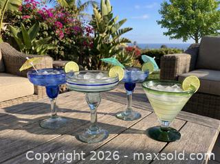 MaxSold Auction: Hand-Blown Mexican Glass Cocktail Set – 4 Pieces - Oshawa (Ontario, Canada) SELLER MANAGED Downsizing Online Auction - Arthur Street Arthur