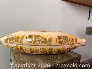 MaxSold Auction: Jean Cartier Fish Baker – Large 20” Canadian Studio Pottery Clay Fish Bake - Oshawa (Ontario, Canada) SELLER MANAGED Downsizing Online Auction - Arthur Street Arthur