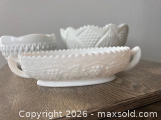 MaxSold Auction: Lot of 3 Vintage Milk Glass Bowls – Imperial & Unmarked - Oshawa (Ontario, Canada) SELLER MANAGED Downsizing Online Auction - Arthur Street Arthur