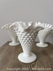 MaxSold Auction: Lot of 4 Fenton-Style Hobnail Milk Glass Pieces - Oshawa (Ontario, Canada) SELLER MANAGED Downsizing Online Auction - Arthur Street Arthur