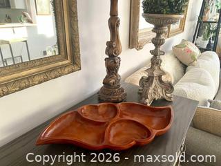 MaxSold Auction: Mid-Century Modern Mahogany Divided Serving Tray (1960s) - Oshawa (Ontario, Canada) SELLER MANAGED Downsizing Online Auction - Arthur Street Arthur