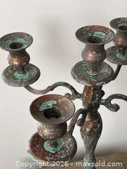 MaxSold Auction: Vintage 5-Arm Copper Candelabra – 17” Tall – Natural Green Patina - Oshawa (Ontario, Canada) SELLER MANAGED Downsizing Online Auction - Arthur Street Arthur