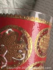 MaxSold Auction: Vintage Culver-Style Highball Glasses – Red & 22k Gold Paisley Design (Set of 4) - Oshawa (Ontario, Canada) SELLER MANAGED Downsizing Online Auction - Arthur Street Arthur