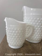MaxSold Auction: Vintage Hobnail Milk Glass Pitcher & Creamer Set - Oshawa (Ontario, Canada) SELLER MANAGED Downsizing Online Auction - Arthur Street Arthur