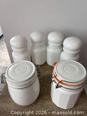 MaxSold Auction: Vintage Milk Glass Canister & Apothecary Jar Lot – 6 Pieces - Oshawa (Ontario, Canada) SELLER MANAGED Downsizing Online Auction - Arthur Street Arthur