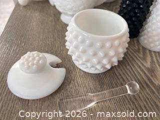 MaxSold Auction: Vintage Milk Glass Hobnail Collection – 8 Piece Lot - Oshawa (Ontario, Canada) SELLER MANAGED Downsizing Online Auction - Arthur Street Arthur