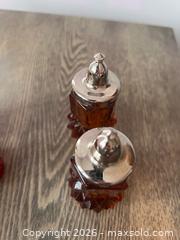 MaxSold Auction: Vintage Salt & Pepper Shaker Lot – 2 Pairs (Red Hobnail & Amber Diamond Point) - Oshawa (Ontario, Canada) SELLER MANAGED Downsizing Online Auction - Arthur Street Arthur
