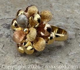 MaxSold Auction: 18K Yellow Gold Cocktail Ring Size 7.5 - Oakville (Ontario, Canada) PARTNER MANAGED Estate Sale Online Auction - Lakeshore Road West (Shipping Available)