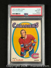 MaxSold Auction: Guy LaFleur O-Pee-Chee Rookie Card #246 (1971) – PSA 8 ( NM - MT )OC (Off-Center) - Oakville (Ontario, Canada) PARTNER MANAGED Estate Sale Online Auction - Lakeshore Road West (Shipping Available)