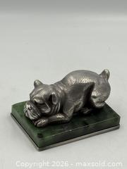 MaxSold Auction: Hallmarked Russian Silver Bulldog Figurine on Jade Stand  - Oakville (Ontario, Canada) PARTNER MANAGED Estate Sale Online Auction - Lakeshore Road West (Shipping Available)