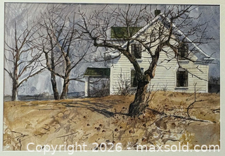 MaxSold Auction: Original Watercolour of Farm House, Signed by artist Tom Forrestall (1936-2024) - Oakville (Ontario, Canada) PARTNER MANAGED Estate Sale Online Auction - Lakeshore Road West (Shipping Available)