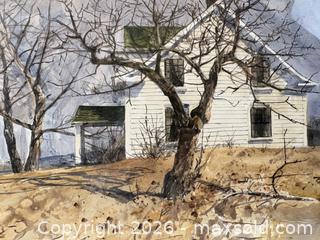 MaxSold Auction: Original Watercolour of Farm House, Signed by artist Tom Forrestall (1936-2024) - Oakville (Ontario, Canada) PARTNER MANAGED Estate Sale Online Auction - Lakeshore Road West (Shipping Available)