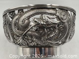 MaxSold Auction: WANG HING Sterling Silver Bowl with Dragon Motif - Oakville (Ontario, Canada) PARTNER MANAGED Estate Sale Online Auction - Lakeshore Road West (Shipping Available)
