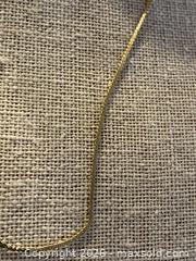 MaxSold Auction: 14K Solid Yellow Gold Herringbone Necklace, Italy 18 inches - Toronto (Ontario, Canada) SELLER MANAGED Downsizing Online Auction - O'connor Drive (CONDO)