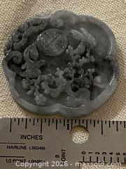 MaxSold Auction: Gray Jade Pendant with Chinese Relief Carving, 1–1.5 in - Toronto (Ontario, Canada) SELLER MANAGED Downsizing Online Auction - O'connor Drive (CONDO)